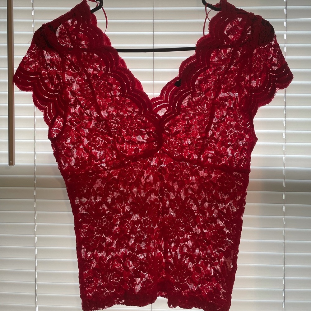 Forever 21 Red Lace Top